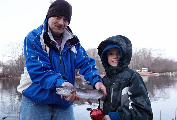 father and son fishing fun