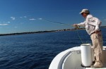 Lefty Kreh casts a tight loop to breaking fish