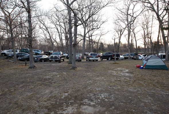 Silver Spring Lake was packed with eager anglers